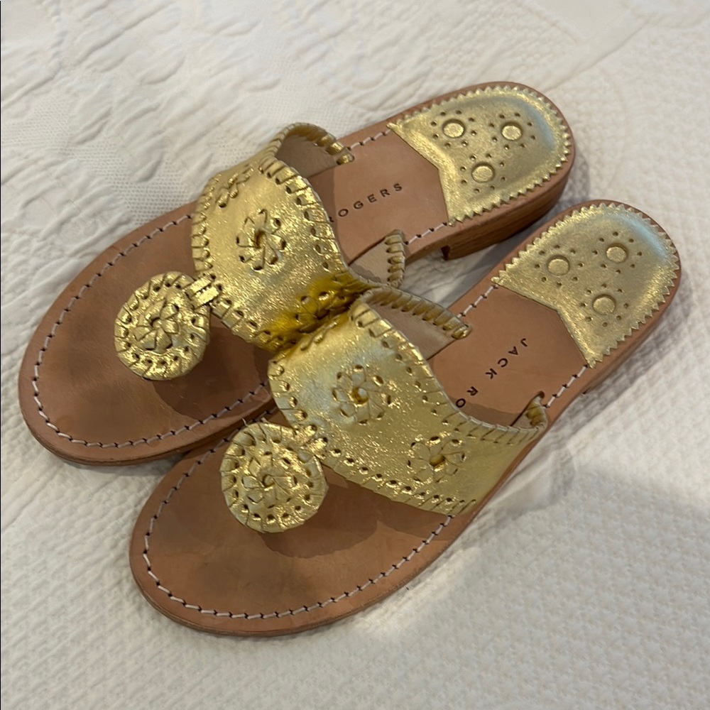 Jack Rogers Women's Metallic Gold Sandals size 6